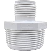 PVC Garden Hose Adapter (Male 1.25" NPT x 3/4" GHT) for Sump Pump and Pool Pump Hose (Available 1.5" and 1.25" Adapters)