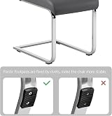 Yaheetech Modern Set of 4 Dining Chairs Leather PVC Chair with Metal Legs Dark view 8