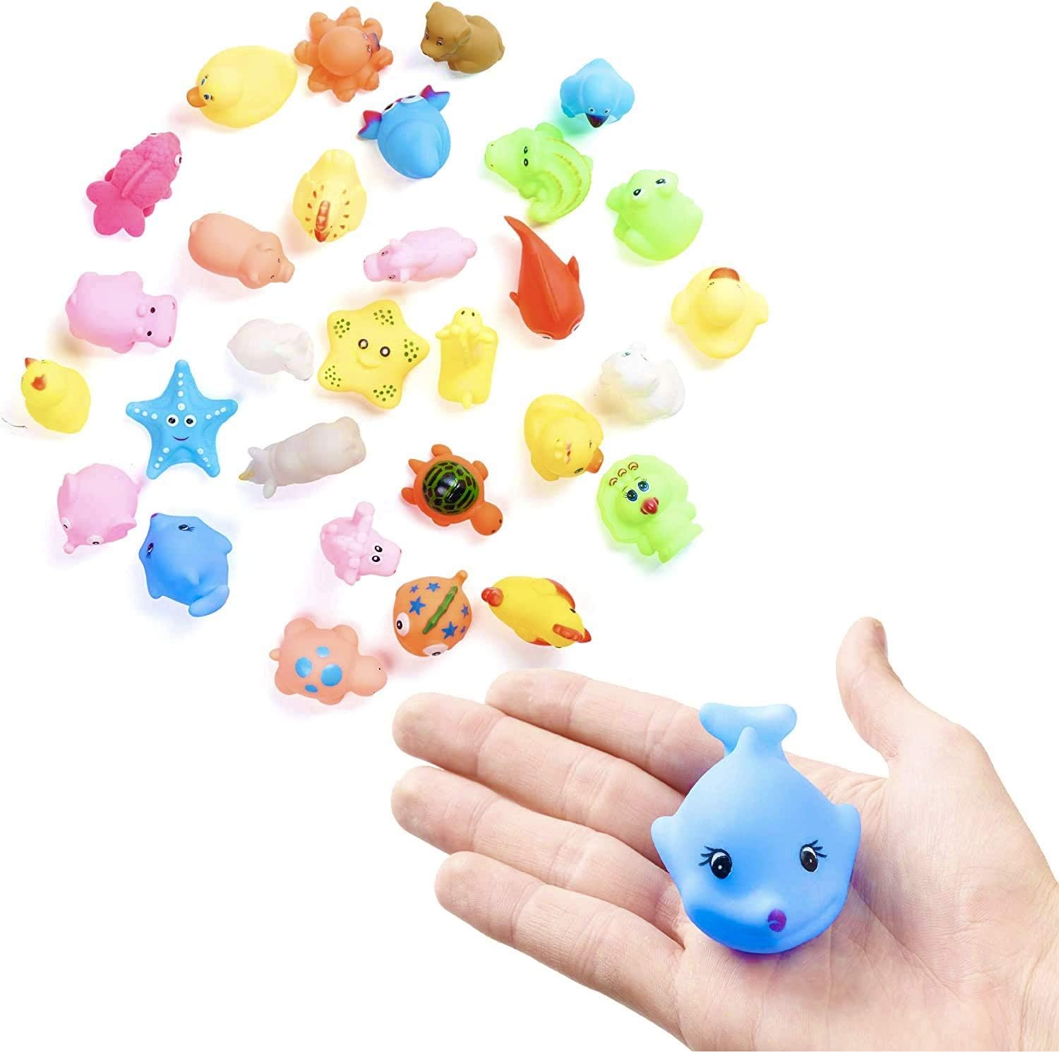 THE TWIDDLERS 30 Pack Animal Bath Toys Set - Floating Ocean & Farm Animals, Fun Squirty Toys for Bath Time