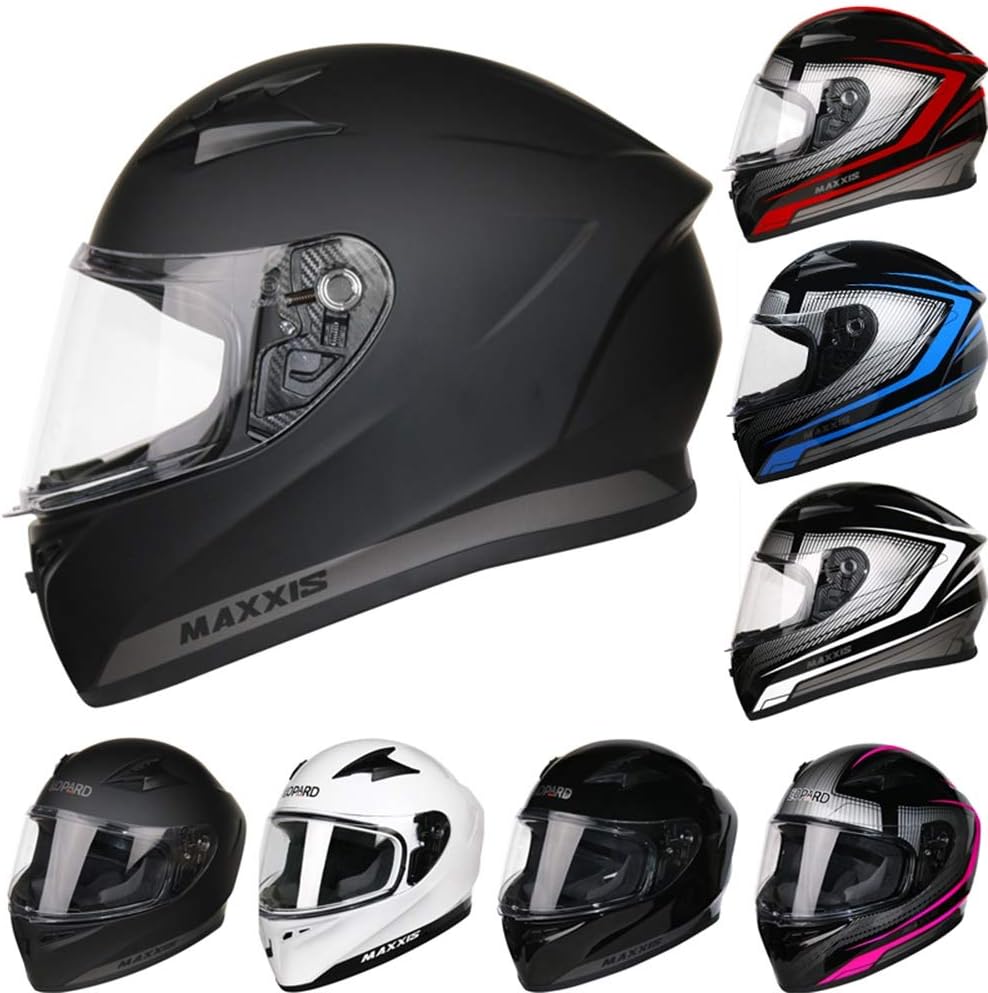 taknet.ir 57-58cm Leopard LEO-813 Carbonio Casco Integrale Moto Scooter  Motorino Casco Moto Donna e Uomo ECE 22-05 Approvato #5 Rosa M Caschi  Abbigliamento protettivo