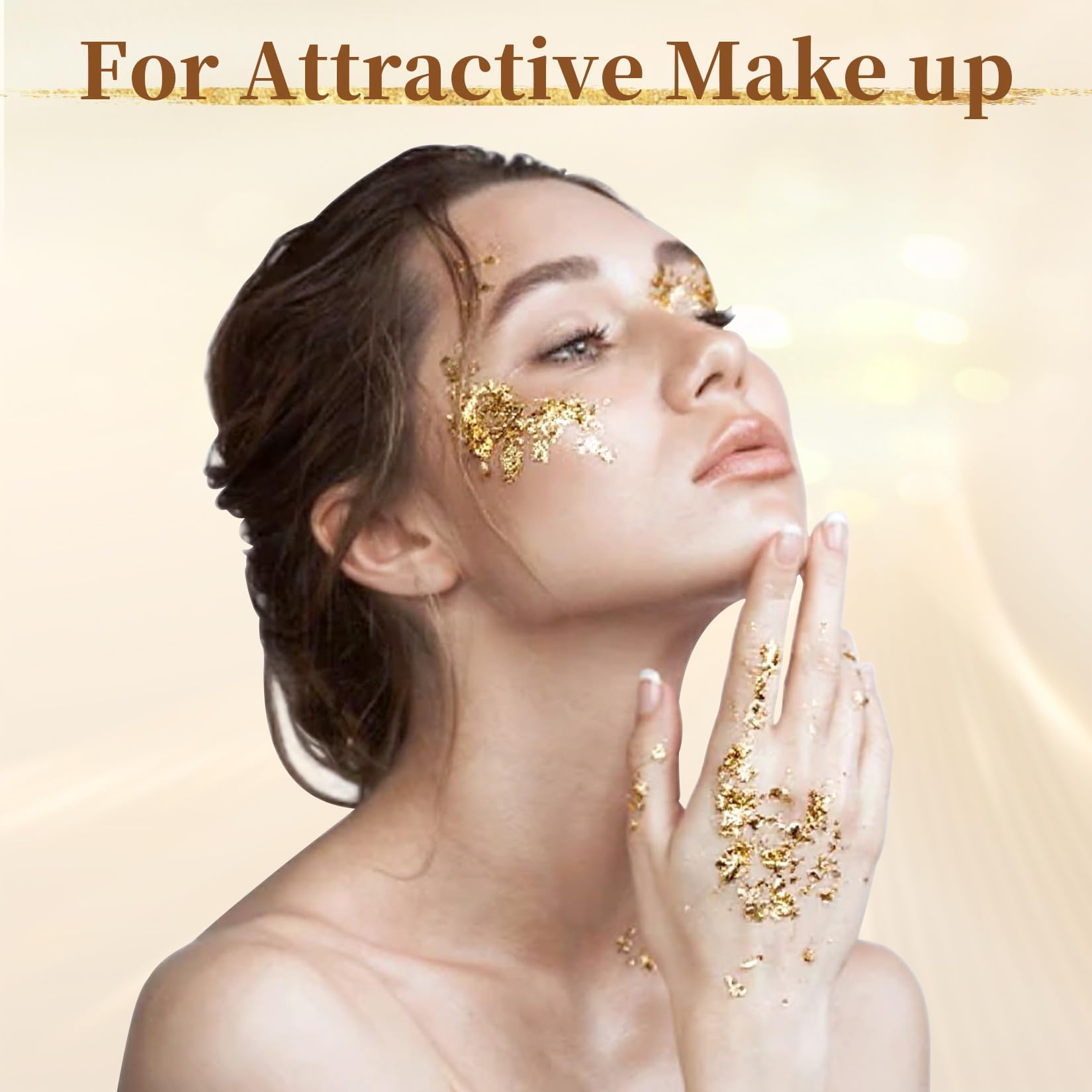 RAQEHO 9g Gold Flakes for Nails - Gold Foil Leaf Golden Nail Art Foil Flakes for Resin Crafts Painting Add Ins Nail Flakes Papel oro para uñas for Resin Craft Epoxy Making 3Gram Silver Golden Copper