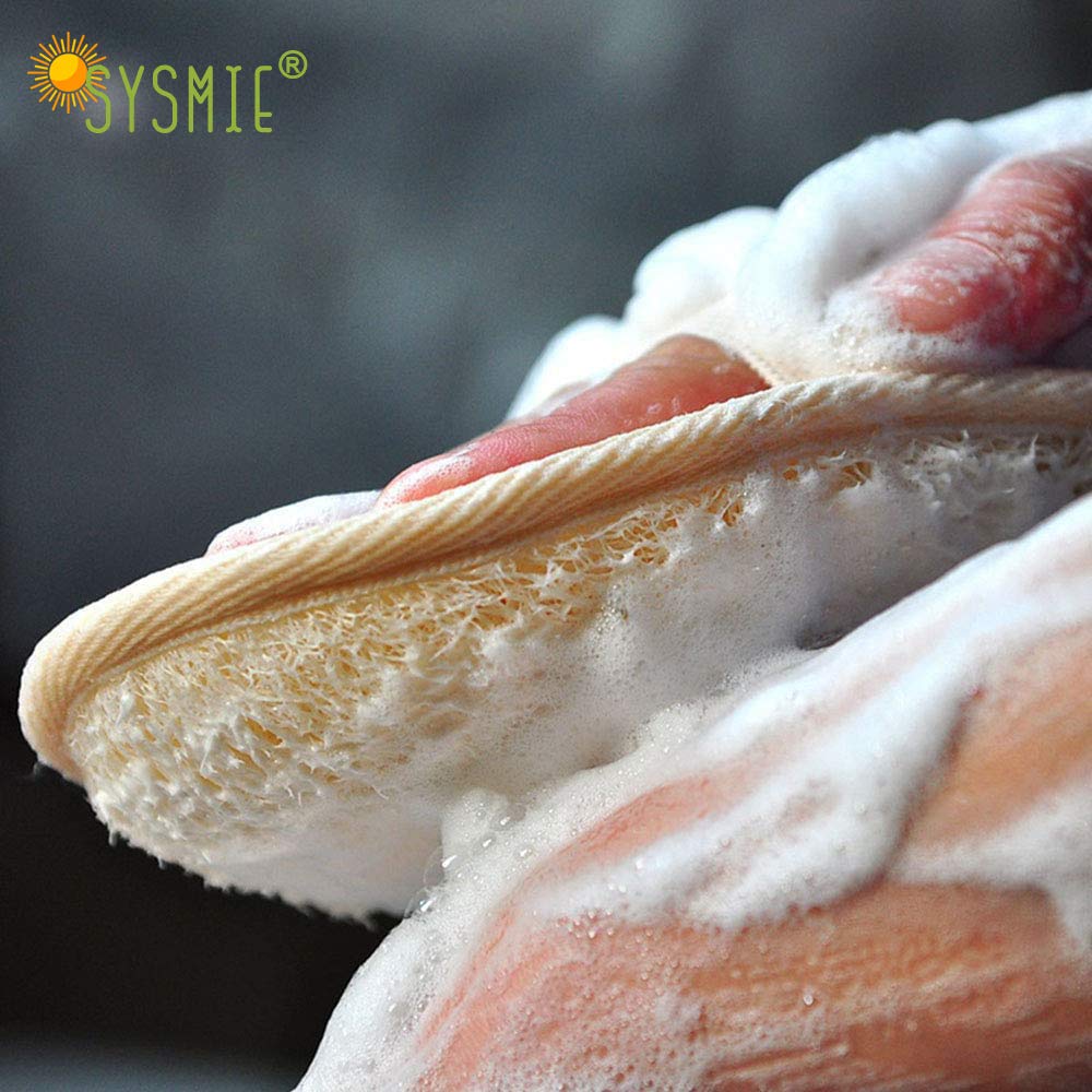 3 Packs Exfoliating Loofah Sponge Pads,Large 5”x 7”-100% Natural Luffa and Terry Cloth Materials,Premium Loofa Sponge Scrubber Body Glove Close Skin for Men and Women,Perfect for Bath Spa and Shower: Beauty