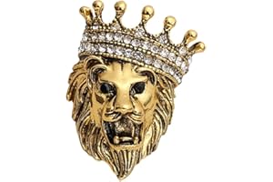 YOOESTORES82 Retro Lapel Pin Tiger Head Animal Brooch - Lion & Wolf Head Pins for Men's Suit Accessory