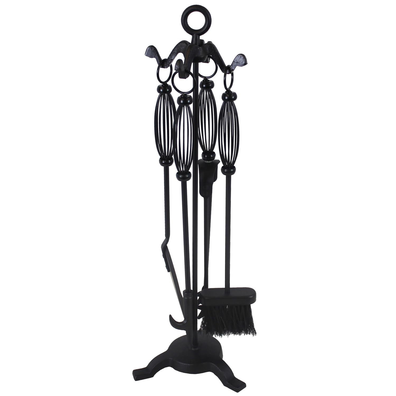 JVL Pennine Black iron fireside fire tools 5 piece companion set โ image 1