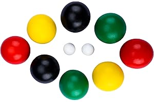 Offelec 70mm Bocce Balls Set Game for Outdoor/Backyard/Yard/Lawn/Beach - Set of 8 Balls & 2 Pallino for Kids Teens Beginners Family (Green/Yellow/Red/Black, 2-8 Players)