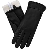 Orrpally Women Leather Gloves Winter Leather Warm Glove Touch Screen Texting Driving Gloves