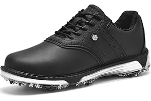 DARIBOM Mens Golf Shoes Traditions Fixed Nailless Sole Waterproof Spikeless Size 7.5-14