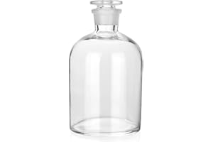 Kestun 1000ml Borosilicate Glass Reagent Bottle,Narrow Mouth Borosilicate Glass Reagent Bottle with Standard Ground Glass Stopper for Labs(33.8oz,Clear)