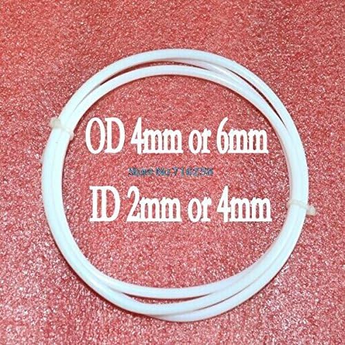 Feiingex 1M PTFE Tube Teflon PiPe to J-head hotend RepRap Rostock Bowden Extruderfor 1.75mm/3mm filament ID 2mm/4mm OD 4mm/6mm