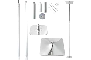 UMEKEN Spinning Static Dance Pole Portable Removable Adjustable 45mm Dancing Pole for Home Exercise Club Party Pub, Dancer Pole for Beginners and Professionals 440lb Weight Capacity