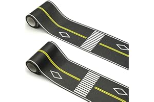 dspitwod Road Tape for Kids Car Toy Road Tape Track Play, Stick to Floors and Table Flat Surface,No Residue, 2-Pack of 3.9 Inch Wide x 32.8 ft Black Tape for Kids Gift