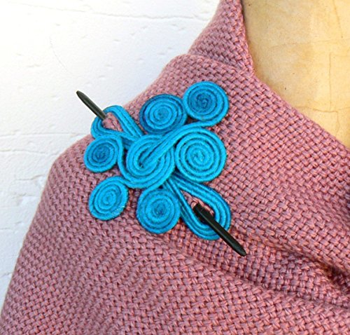 Hair claw Large stick barrette Turquoise Long Hair fork Big Shawl pin Thick hair clip