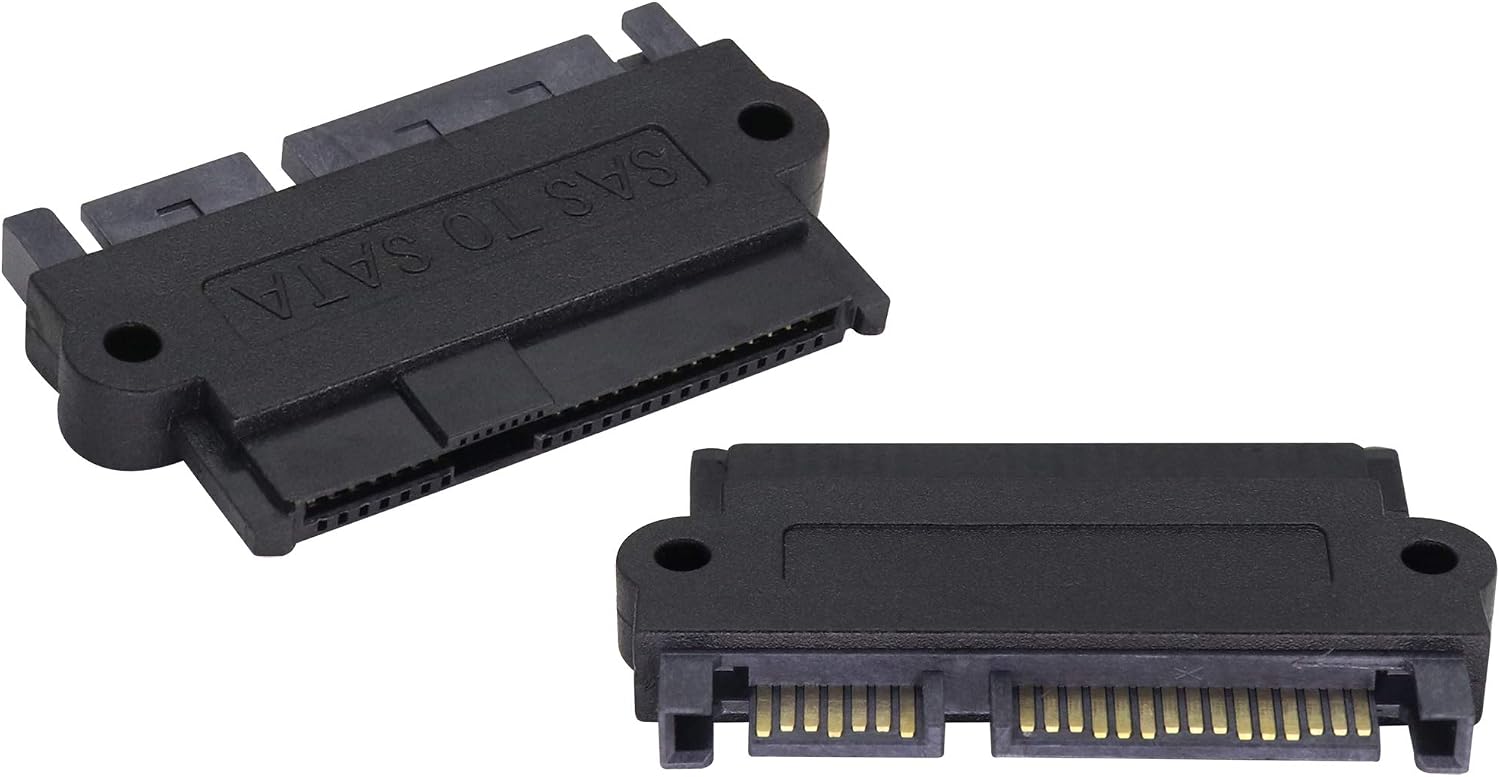 zdyCGTime SAS 22 Pin to 7 Pin + 15 Pin SATA Hard Disk Drive Raid Adapter with 15 Pin Power Port.(1 Pack), black