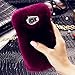 For Samsung Galaxy S6 Edge Plus Case, FLOVEME [Slim Fit] [Bling Diamond] Luxury Winter Soft Warm Faux Rabbit Fur Fuzzy Plush with Crystal Cute Bowknot Back Cover for Girls Xmas Gift, Dark Purple
