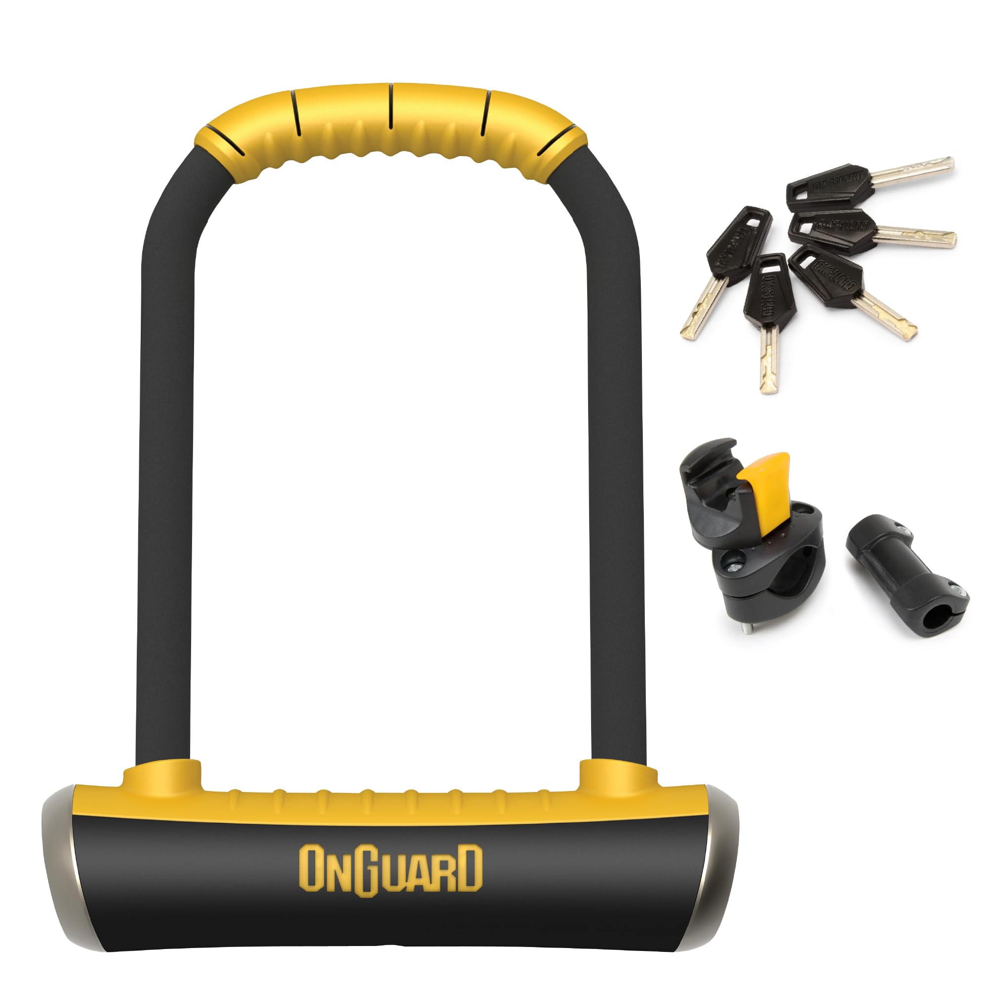 On-Guard Pitbull STD-8003 Keyed Shackle Lock, Black, 11.5 x 23.0 cm