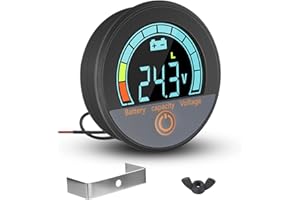 Linkstyle DC 8-100V LED Digital Voltmeter, Waterproof Battery Capacity Voltage Meter with Backlight LED Voltage Alarm for Car