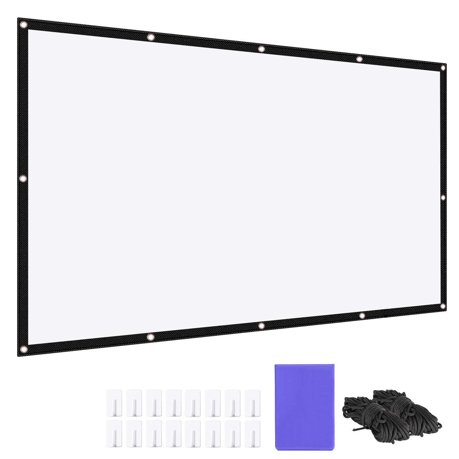 Neewer 120 Inch Projector Screen, 4K 3D HD 16:9 Full Anti-Crease Video Screen Foldable Portable Indoor Outdoor Projector Movie Screen for Home Office Travel Party School Theater