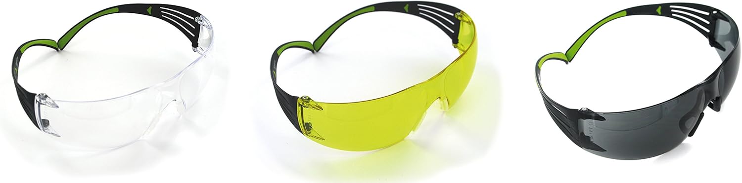 Peltor Sport SecureFit Glasses, 3 Pack: Clear + Amber + Gray Lenses, Anti Fog (SF400-P3PK-6) - - 