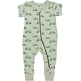 PARADE Organic Signature Print '2-Way' Zip Romper - Short Sleeve