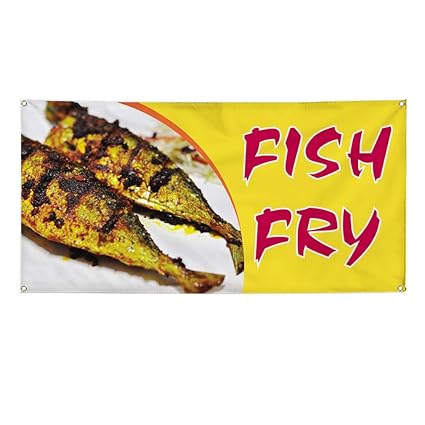 Amazon Com Vinyl Banner Sign Fish Fry 1 Restaurant Food Fried