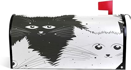 Dessin Anime Noir Chat Blanc Magnetique Couvertures De Boite Aux Lettres Autocollant Mail Boite Aux Lettres Decor Autocollant 25 5 8 Inch Motif 1 Amazon Fr Jardin