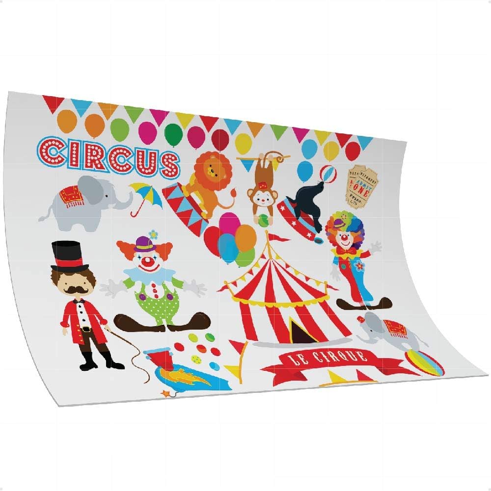 StickersMagic Childrens Wall Stickers Children Room Circus Party Decorations Kids Nursery Wall Art Baby Toddlers Decor Carnival Decals Mural