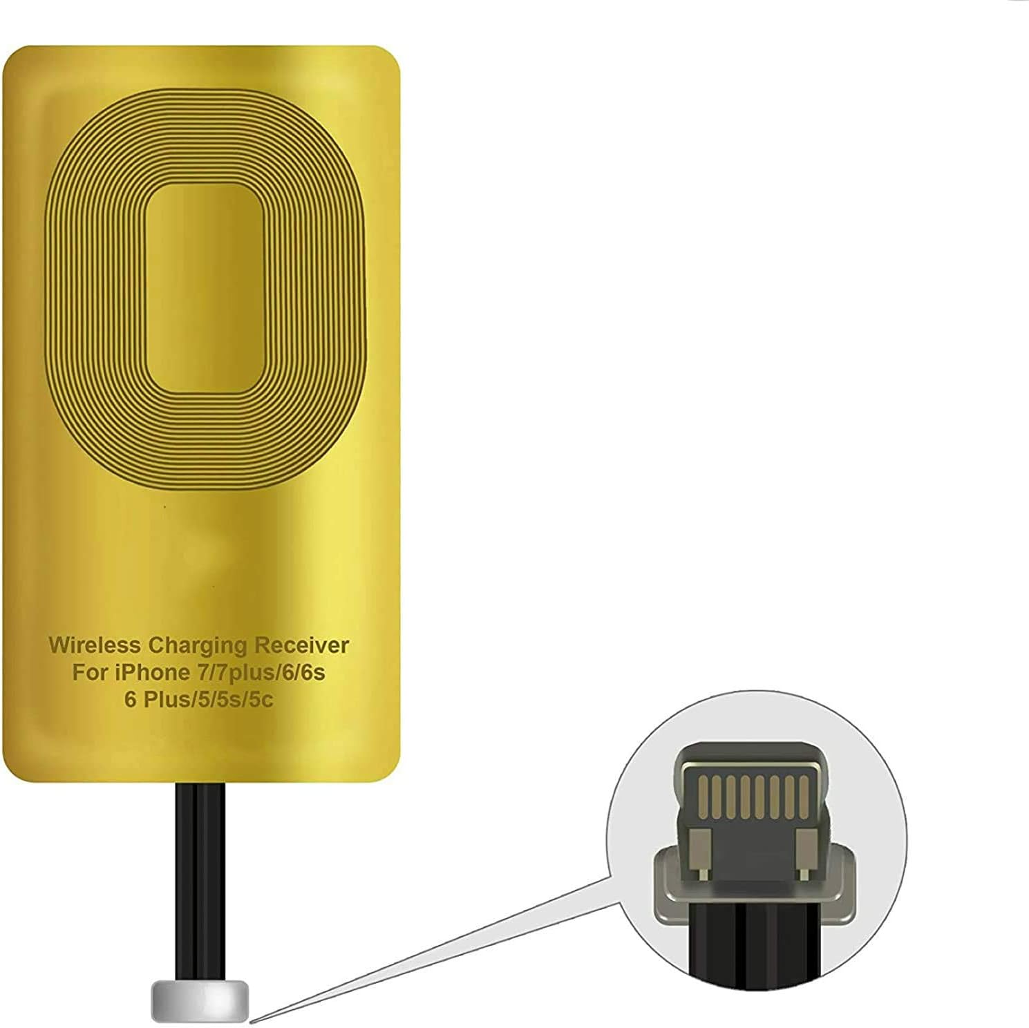 Ultra Thin Qi Receiver Chip Compatible with All Wireless Chargers Qi Receiver Wireless Charging, Qi Wireless Receiver for iPhone 7/7 Plus / 6/6 Plus / 6S / 6S Plus / 5 / 5S / 5C