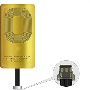 Ultra Thin Qi Receiver Chip Compatible with All Wireless Chargers Qi Receiver Wireless Charging, Qi Wireless Receiver for iPhone 7/7 Plus / 6/6 Plus / 6S / 6S Plus / 5 / 5S / 5C