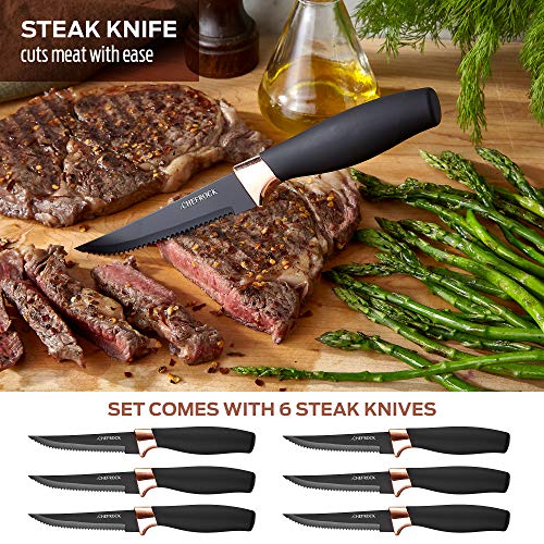 22 Piece Set of Kitchen Knives Includes Steak Knife Set With Sheath