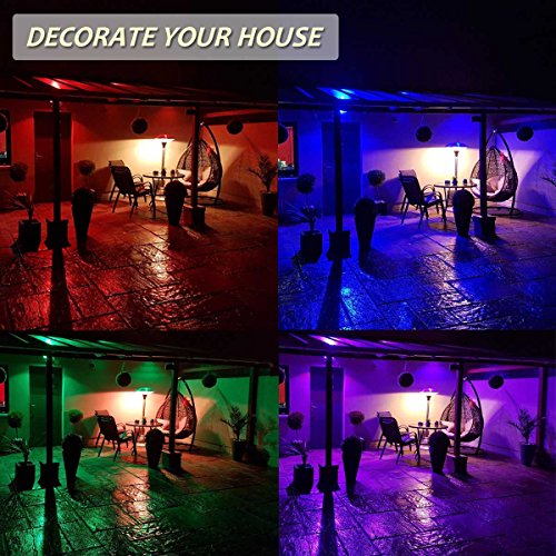 GLW LED RGB Flood Light, 20W Outdoor Color Changing Lights With Remote Control, IP65 Waterproof Dimmable Wall Washer Light, Flood Lamp 16 Colors 4 Modes with US 3-Plug