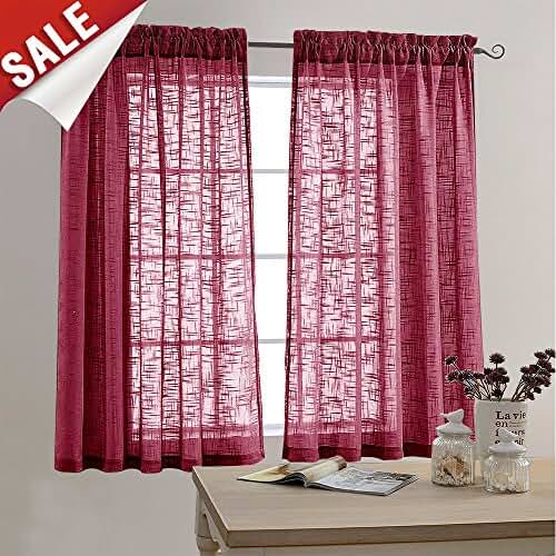 sheer burgundy curtain