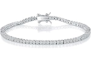 Gemsme 2.0MM Tennis Bracelet for Women and Men，18K White/Yellow Gold Plated Round 2mm Cubic Zirconia Classic Tennis Bracelet