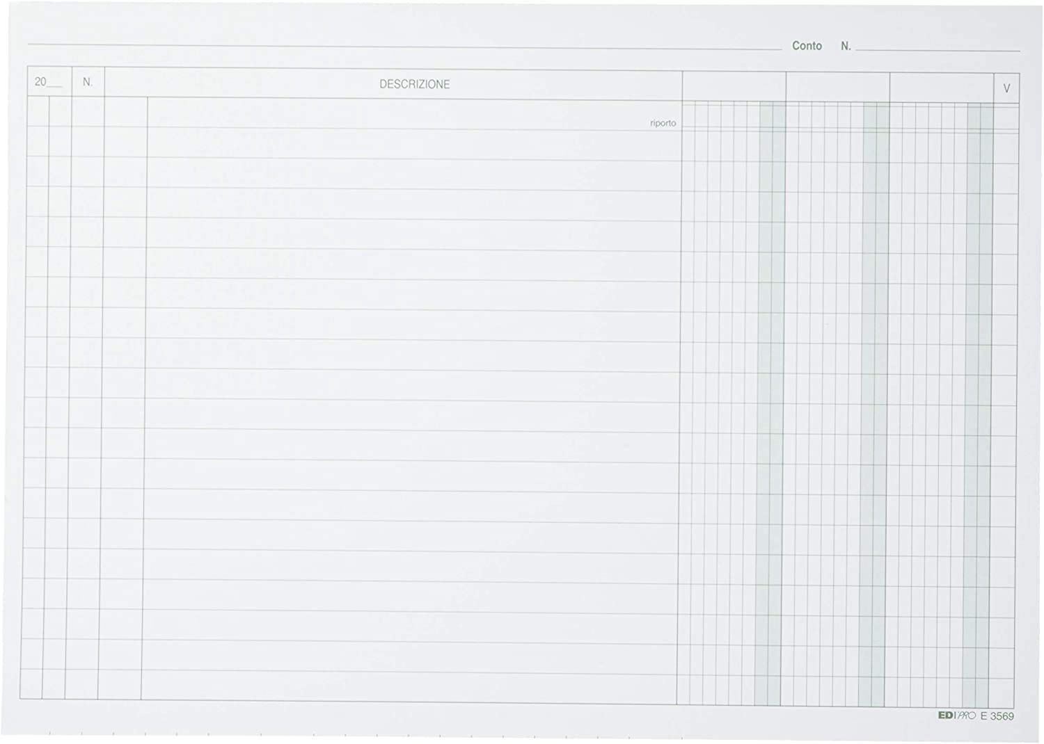 EDIPRO - E3569VE - 100 Cards with 3 Columns Green f.to 21x15