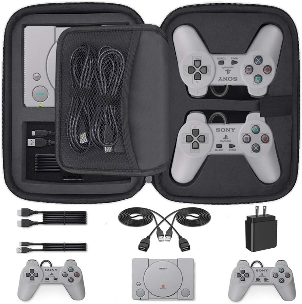 Vniqloo Carrying Case for PlayStation Classic Console, Hard Carry Case Travel Bag Waterproof Storage for Sony PlayStation Classic Console System (2018)