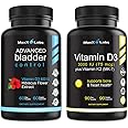 MaxX Labs Advanced Bladder Control Supplements for Women & Men 60Ct + Vitamin D3 K2 3000 IU with Vitamin K as MK-7 from Natto Support Healthy Bones, Teeth, Heart & Immune Function +90Ct