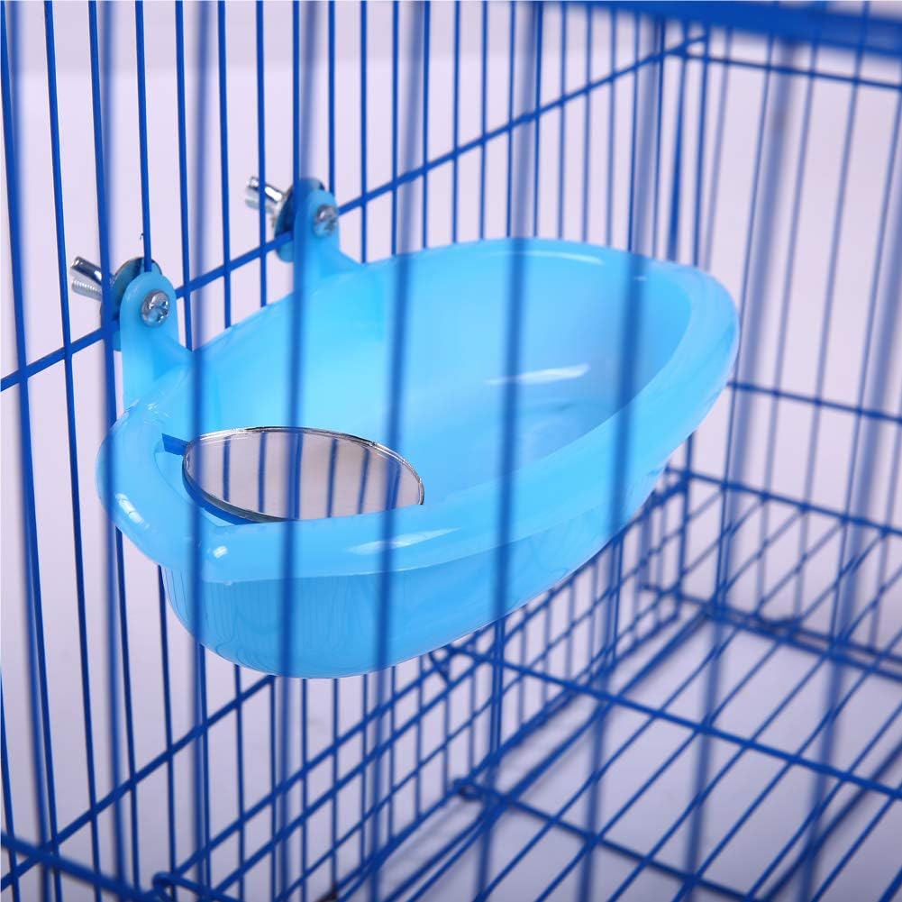 QBLEEV Bird Baths Tub with MirrorFor Cage, Parrot Birdbath Shower Accessories, Bird Cage Hanging Bath Bathing Box for Small Birds Parrots : Pet Supplies