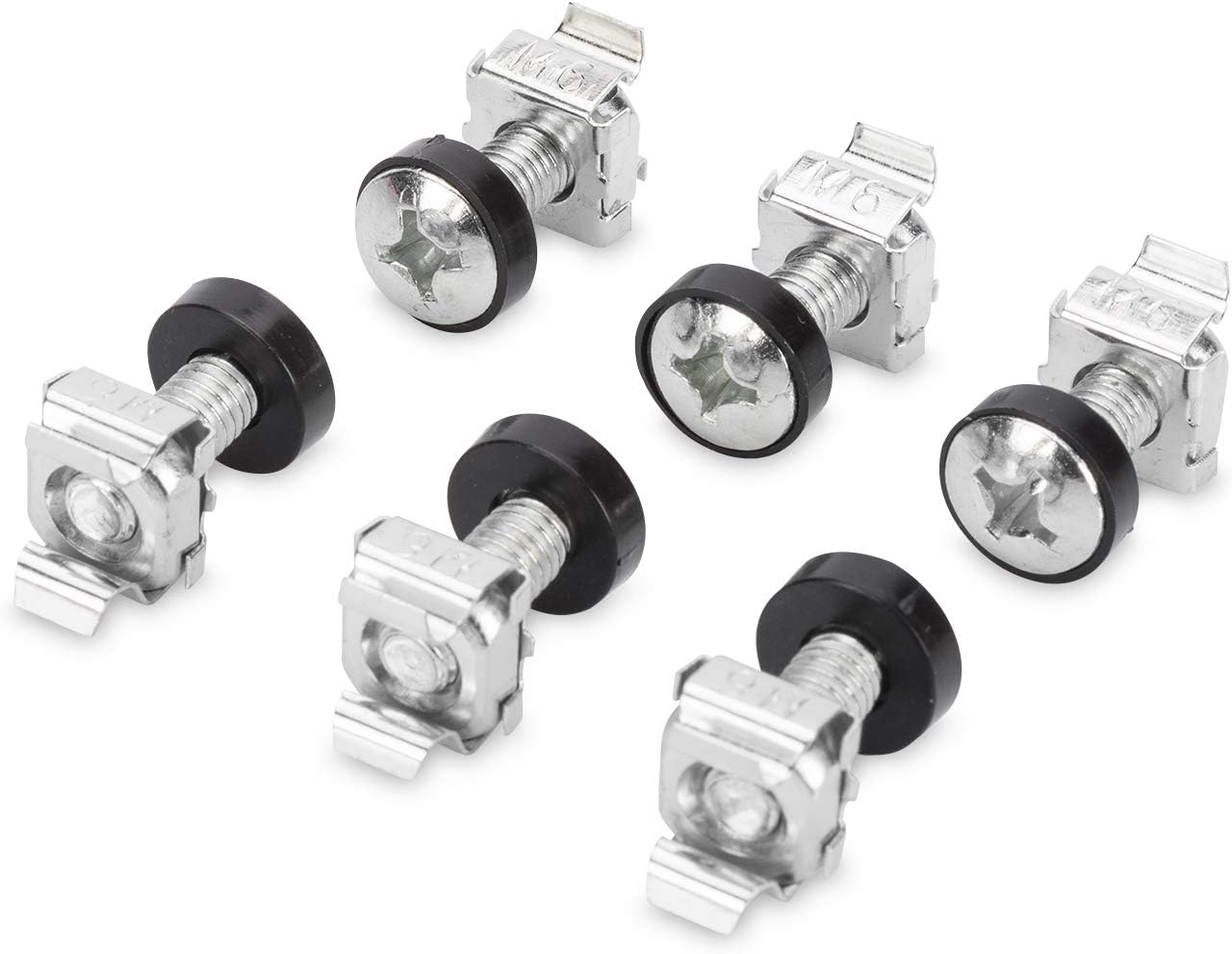 DIGITUS DN-19 SET-S, M6 screws & cage nuts, 50-piece set, Mounting screws for server cabinet AV rack