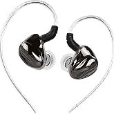 TRN Dolphin IEM Earbuds, 10mm Dual-Magnetic Dynamic Driver, 2nd-Gen LCP | Upgraded Acoustic Chamber, Liquid-Metal Shell, Silver-Plated OFC Cable, Deep Bass, Natural Sound for Musicians and Gamers