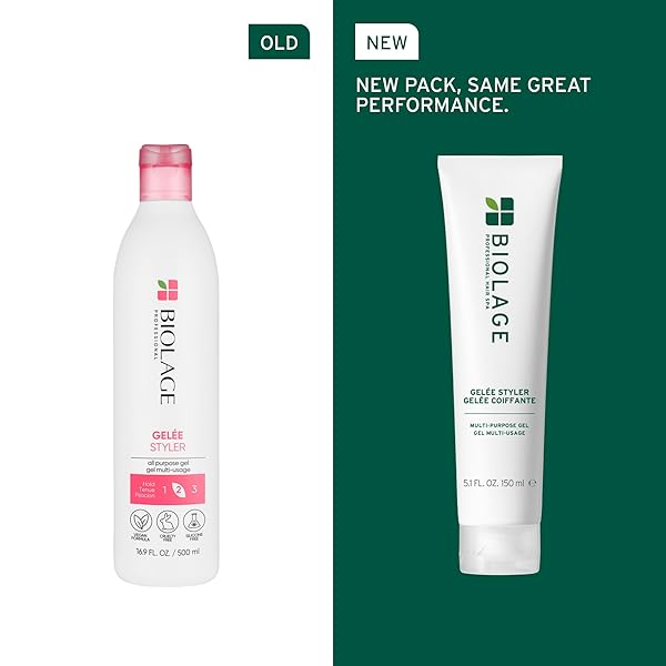 BIOLAGE STYLING GELÉE – STYLING GEL FOR SLICK BACKS AND HEATLESS CURLS, FIRM HOLD, ADDS SHINE & CONTROLS FRIZZ, VEGAN & CRUELTY-FREE, 16.9 FL OZ