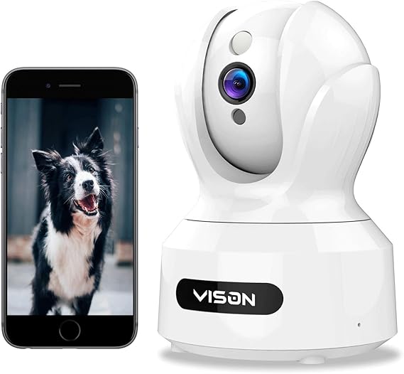 VISON WiFi Pet Camera, Full HD1080P Dog Camera,360° Pet Monitor,Indoor Cat Camera