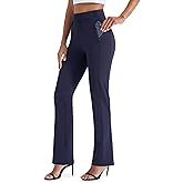 AFITNE Women's Yoga Dress Pants High Waist Pull On Stretchy Straight Leg Work Casual Slacks with Water-Repellent Fabric