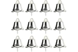 BinaryABC Silver Bell Jingle Bells Christmas Tree Ornaments Decoration,Christmas Tree Pendants,45MM,12Pcs