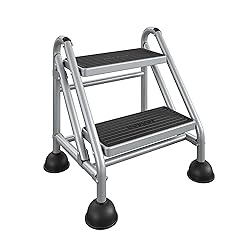 Cosco 2-Step Rolling Step Ladder, Grey