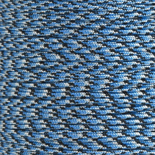 PARACORD PLANET 10, 25, 50, and 100 Foot Hanks of 425 Paracord (3mm) - Made of 100% Nylon for Tactical, Crafting, Survival, General Use, and Much More (Blue Snake, 100 Feet)