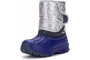 FUNCOO PLUS Girls Boys Winter Snow Boots Kids Waterproof Warm Boots Toddler Outdoor Shoes with Fur Lining