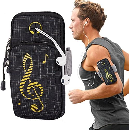 Sports Arm Bag , Fitness Armband w/ Earphone Jack Compatible iPhone 11 Pro X XR XS Max 8 7 Plus, Galaxy S10 S10e S9 S8 Note 10 9 8, Pixel 4 3 3A 2, LG G8 G8s V50 ThinQ - Running, Cycling, Gym, Workout
