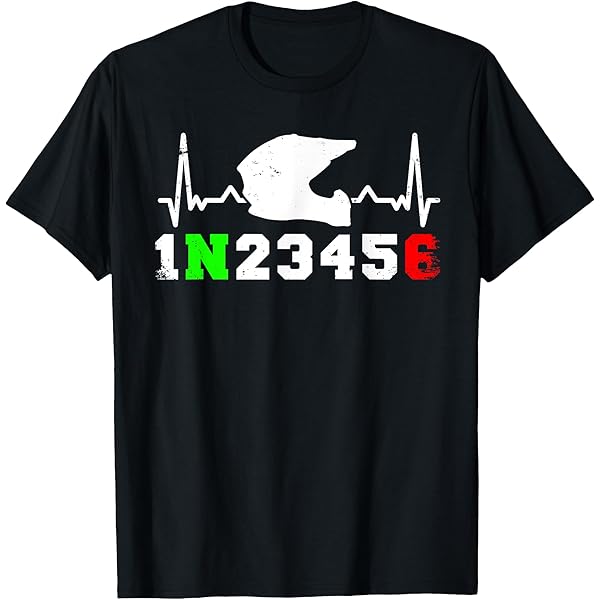 Amazon.com: 1N23456 1 Down 6 Up Motorcycle Shift Pattern T-Shirt