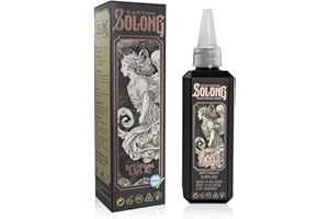 Tattoo Ink,Solong S Series 3.4oz(100ml) Professional Black Tattoo Ink for Outlining,Shading and Blending-Premium Black Tattoo Supplies,TI303S-100-031