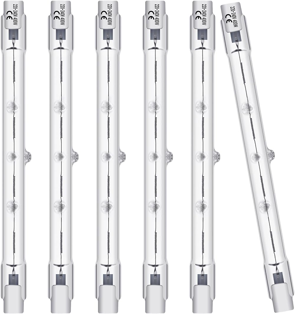 BROTOU Dimmable R7s Halogen Bulb 118mm 400W 230V 4480LM 2800K 6 Pack