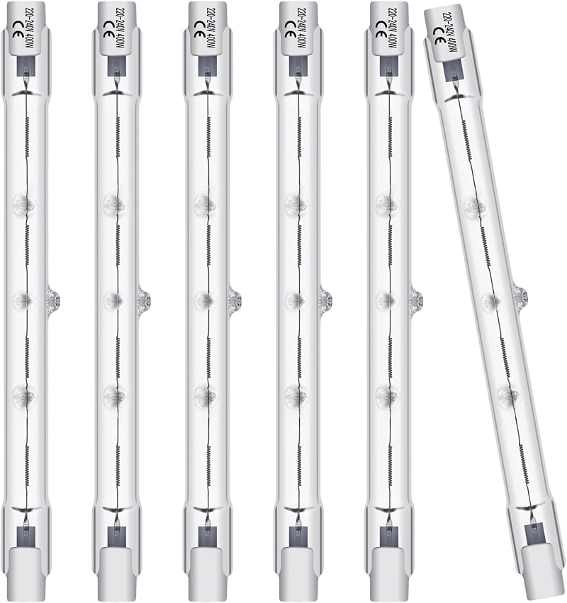 BROTOU Dimmable R7s Halogen Bulb 118mm 400W 230V 4480LM 2800K 6 Pack